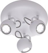 LED Plafondspot - Torna Bosty - GU10 Fitting - 3-lichts - Rond - Mat Wit - Aluminium