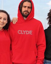 Bonnie & Clyde Hoodie Red (Clyde - Maat L) | Koppel Cadeau | Valentijn Cadeautje voor hem & haar