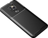 Motorola Moto G9 Play Hoesje - Mobigear - Racing Serie - TPU Backcover - Zwart - Hoesje Geschikt Voor Motorola Moto G9 Play