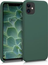 kwmobile telefoonhoesje voor Apple iPhone 11 - Hoesje met siliconen coating - Smartphone case in mosgroen