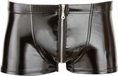 Lak Boxer Met Rits - Heren Lingerie - XXL - Mannen Lak kleding - Zwart - Discreet verpakt en bezorgd