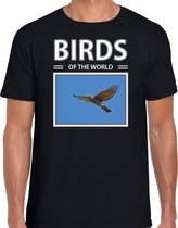 Dieren foto t-shirt Havik - zwart - heren - birds of the world - cadeau shirt Havik roofvogels liefhebber M