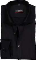 ETERNA modern fit overhemd - mouwlengte 7 - poplin heren overhemd - zwart - Strijkvrij - Boordmaat: 40