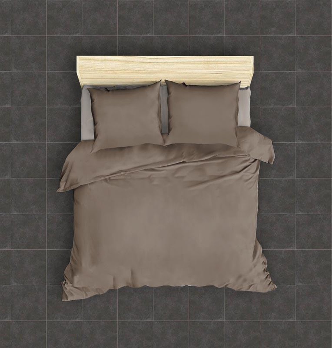 Dekbedovertrek IRIS Stone washed uni katoen 240x220 Taupe