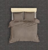 Dekbedovertrek IRIS Stone washed uni katoen 240x220 Taupe