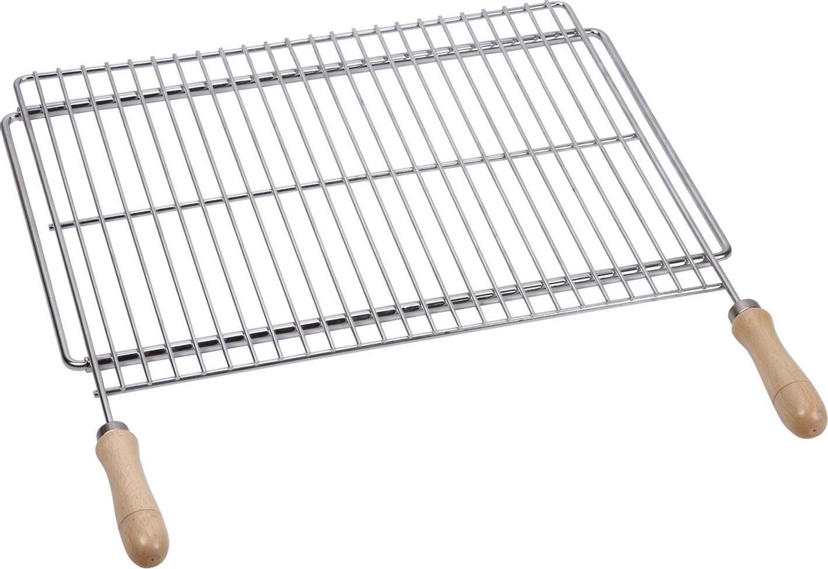 Vario barbecuerooster, roestvrijstaal, 70 x 40 cm, uitbreidbaar 72,5-82,5 cm