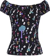 Collectif Dolores In Wonderland 50's Top Zwart