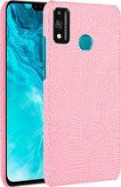 HONOR 9X Lite Hoesje - Mobigear - Croco Serie - Hard Kunststof Backcover - Roze - Hoesje Geschikt Voor HONOR 9X Lite