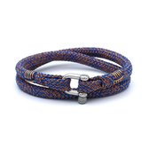 Hazel oranjeblauwe dubbele touw armband