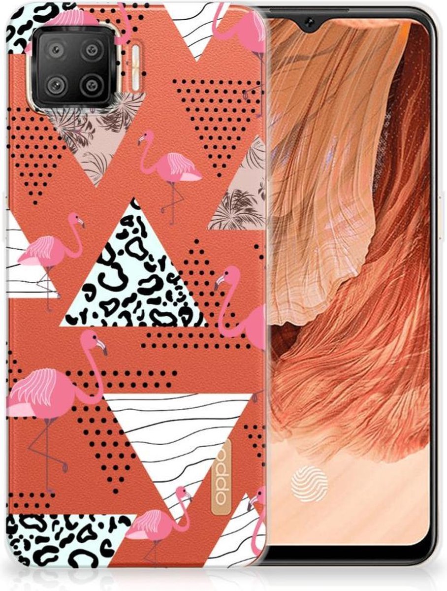 OPPO A73 4G TPU Hoesje Flamingo Triangle