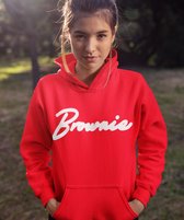 Blondie & Brownie Premium Red Hoodie (Brownie - Maat XXL) | BFF Koppel Sweater | Best Friends Forever