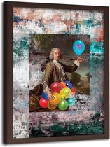 Foto in frame , Barok Rococo met ballonnen ,Historisch Tafereel ,70x100cm , Multikleur , wanddecoratie