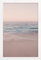 JUNIQE - Poster in houten lijst Rosegold Beach Morning -40x60 /Blauw &