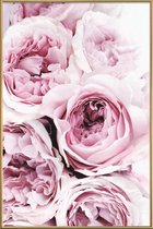 JUNIQE - Poster met kunststof lijst Roze rozen foto -13x18 /Roze