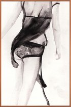 JUNIQE - Poster met kunststof lijst Treat Day -40x60 /Wit & Zwart