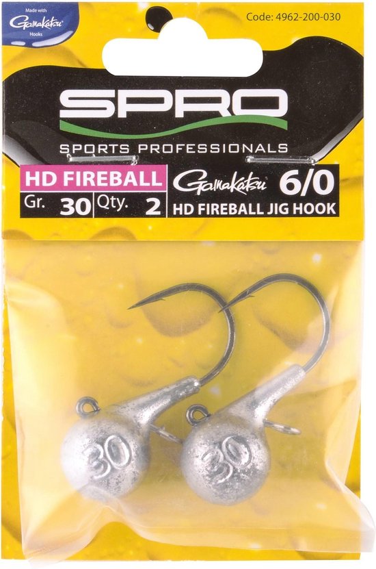 Spro Heavy Duty Fireball Jig - Loodkop - Haakmaat 6/0 - 25g - Zilver van Spro — afbeelding 3