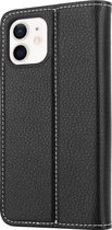 ShieldCase Genuine leather case geschikt voor Apple iPhone 12 Mini - zwart
