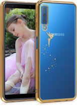 kwmobile hoesje voor Samsung Galaxy A7 (2018) - backcover voor smartphone - Fee design - goud / transparant