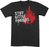 Stiff Little Fingers Heren Tshirt -L- Graffiti Zwart