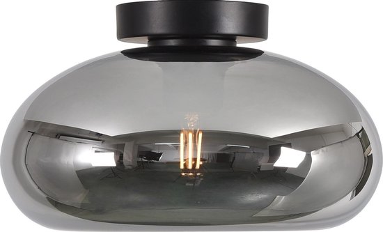 Artdelight - Plafondlamp Paradise Ø 28 cm rook glas zwart