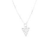 Jewelryz | Ketting Driehoek Open | 925 zilver | Halsketting Dames Sterling Zilver | 50 cm