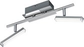 LED Plafondlamp - Trion Optom - 8W - Warm Wit 3000K - Rechthoek - Mat Nikkel - Aluminium - BSE