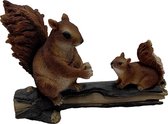 Eekhoorns op boomstam - Eekhoorn dieren beeldjes 25 cm | GerichteKeuze