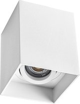 Opbouwspot GU10 - Luxino Luxina Pro - Opbouw Vierkant - Mat Wit - Aluminium - Verdiept - Kantelbaar - 90mm