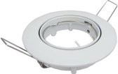 Spot Armatuur GU10 - Inbouw Rond - Glans Wit Aluminium - Kantelbaar Ø82mm