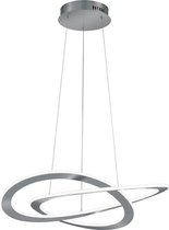 LED Hanglamp - Hangverlichting - Trinon Oaky - 52W - Warm Wit 3000K - Dimbaar - Rond - Mat Nikkel - Aluminium