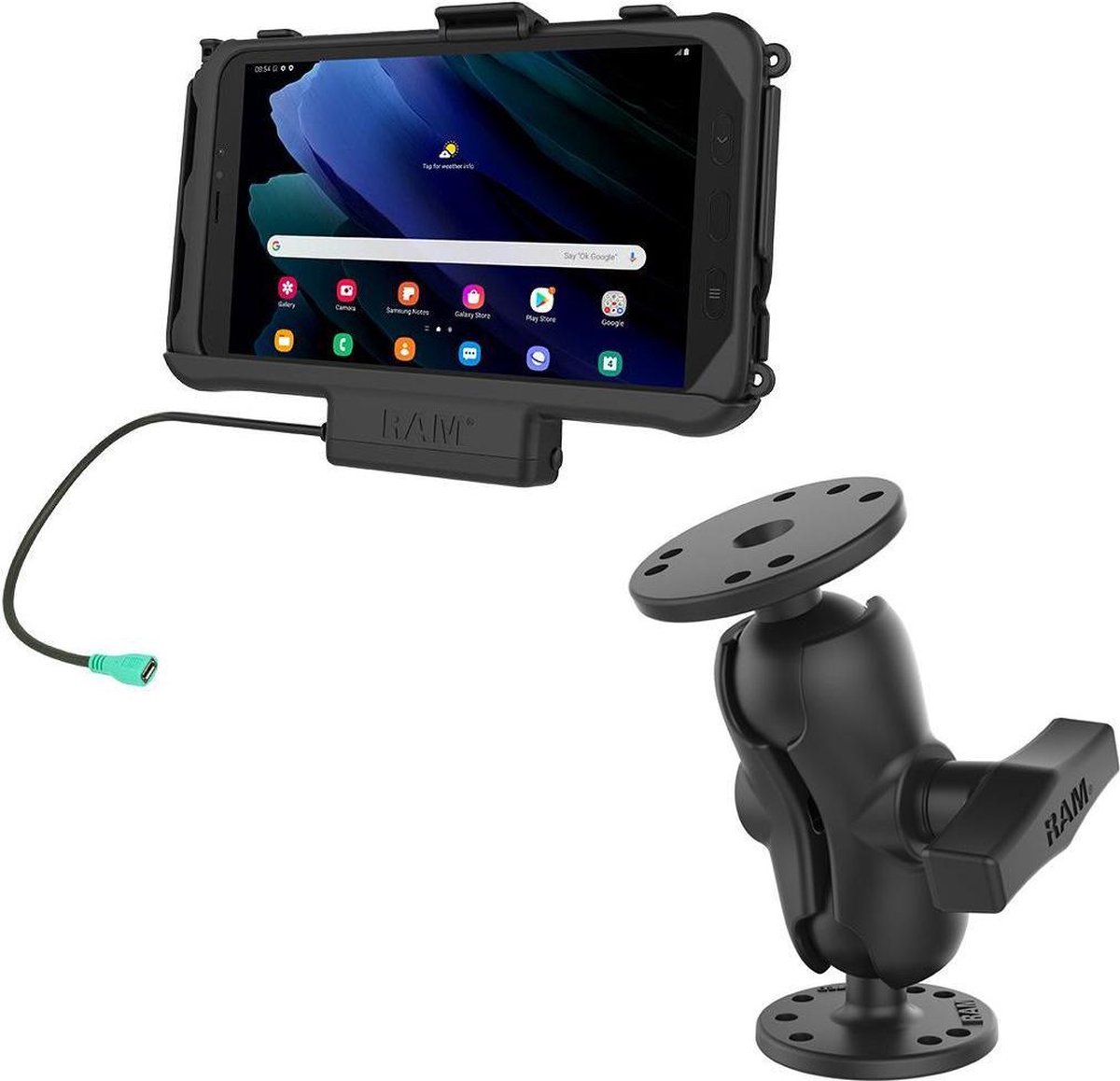 RAM EZ-Rollr Powered Cradle for Samsung Tab Active3 and Tab Active2 + 101U-B