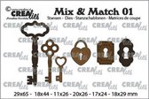 Mix & Match Stansen - Nr.01 - Sleutels Slot Hangslot - 29x65mm - 6 stuks