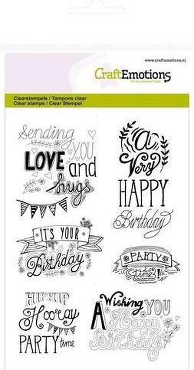 CraftEmotions Clearstamp - Birthday Handlettering
