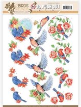 3D Pushout - Jeanine's Art - Birds and Flowers - Blue birds