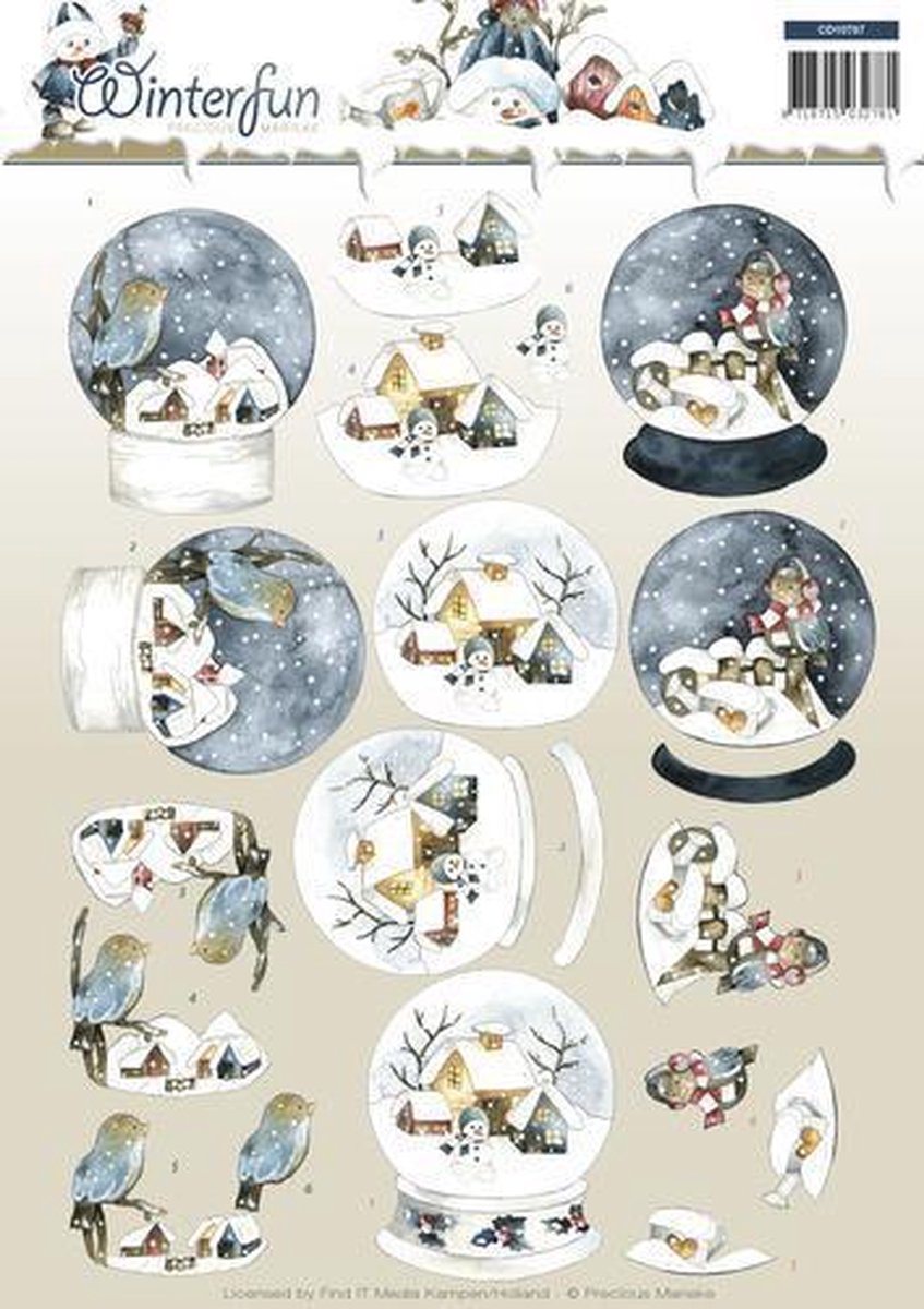 Globe Landscape Winter Wonderland 3D-Knipvel Precious Marieke 1 stuks