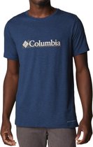Columbia Tech Trail Graphic Tee 1930802464, Mannen, Marineblauw, t-shirts, maat: S EU