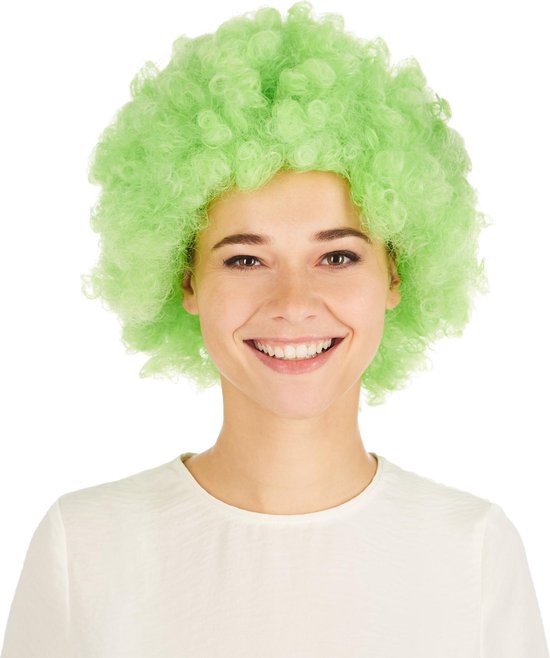 dressforfun - pruik clown Afro groen - verkleedkleding kostuum bol.com