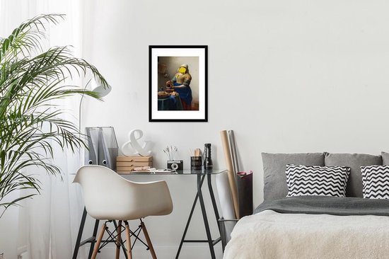 Fotolijst incl. Poster - Melkmeisje - Johannes Vermeer - Verf - 30x40 cm - Posterlijst - PosterMonkey