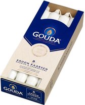 Gouda Kroonkaarsen Satijn Wit 240/24 6 x 8ST - Voordeelverpakking