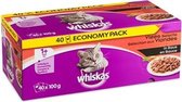 Whiskas multipack pouch adult classic selectie vlees in saus - 40x100 gr - 1 stuks