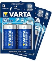 Batterijen D (6x) - Set van 6 Varta D-cell batterijen (o.a. voor Vonyx MEG040 megafoon)