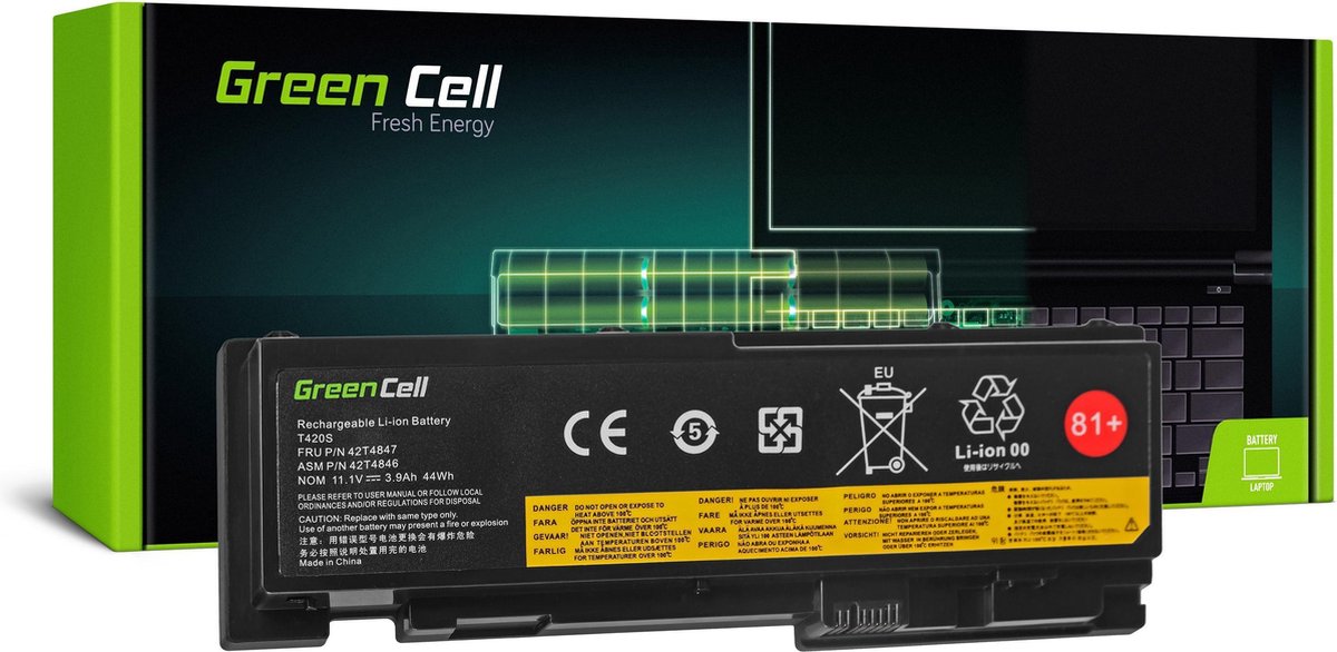 GREEN CELL Batterij voor Lenovo ThinkPad T420s T420si / 14,4V 3600mAh