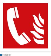 Simbol - Stickers Telefoon Voor Brandalarm - Brandtelefoon - Noodtelefoon (F006) - Duurzame Kwaliteit - Formaat 25 x 25 cm.