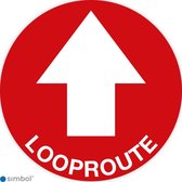 Simbol - Vloerstickers Looproute met Pijl - Corona Stickers - Anti-Slip - Formaat ø 20 cm.