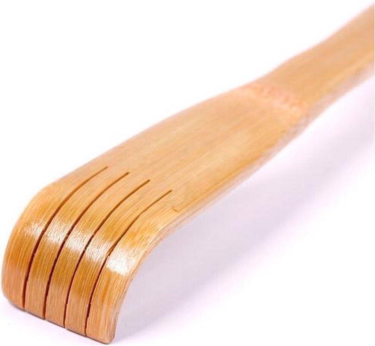 Goedkoopste 2-in-1 Bamboe rugkrabber & massage roller - rugmassage stok