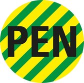 Beschermende PEN geleider sticker, vel, groen geel 25 mm - 10 per vel