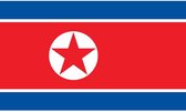 Vlag Noord Korea 90 x 150 cm feestartikelen - Noord Korea landen thema supporter/fan decoratie artikelen