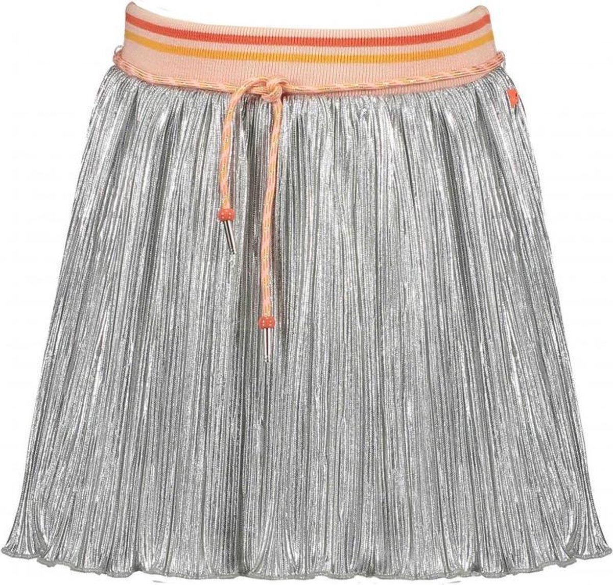 NONO Meisjes rokjes NONO Nobby short skirt in Shiny plisse silver 110