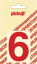 Pickup plakcijfer Helvetica 60 mm - rood 6