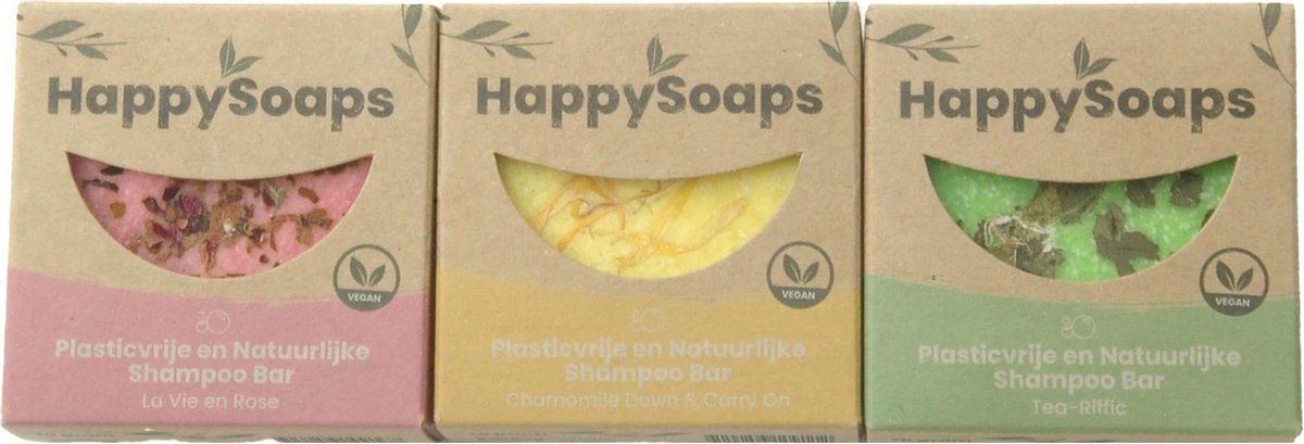 HappySoaps Shampoo bar set | Rose, Tea en Chamomile